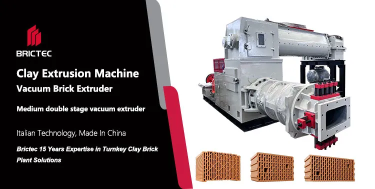 Machine à fabriquer des briques - Extrudeuse sous vide à deux étages de taille moyenne pour briques et tuiles en argile 0
